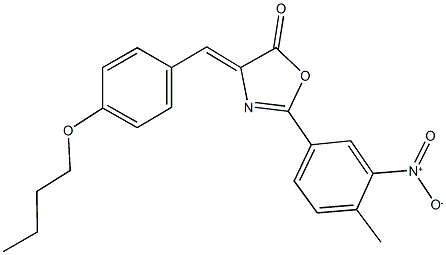 4-(4-butoxybenzylidene)-2-{3-nitro-4-methylphenyl}-1,3-oxazol-5(4H)-one Struktur