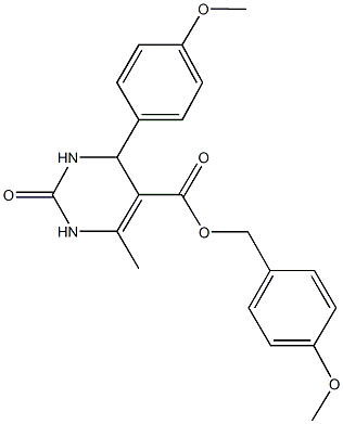 4-methoxybenzyl 4-(4-methoxyphenyl)-6-methyl-2-oxo-1,2,3,4-tetrahydro-5-pyrimidinecarboxylate Struktur