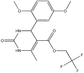 2,2,2-trifluoroethyl 4-(2,5-dimethoxyphenyl)-6-methyl-2-oxo-1,2,3,4-tetrahydro-5-pyrimidinecarboxylate Struktur