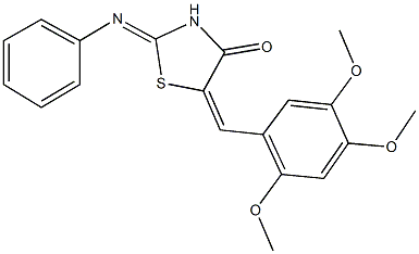 2-(phenylimino)-5-(2,4,5-trimethoxybenzylidene)-1,3-thiazolidin-4-one Struktur