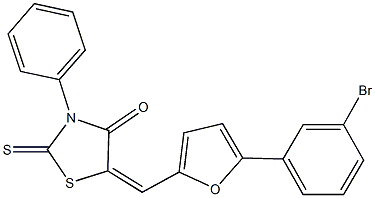 5-{[5-(3-bromophenyl)-2-furyl]methylene}-3-phenyl-2-thioxo-1,3-thiazolidin-4-one Struktur