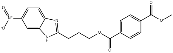 1-(3-{5-nitro-1H-benzimidazol-2-yl}propyl) 4-methyl benzene-1,4-dicarboxylate Struktur