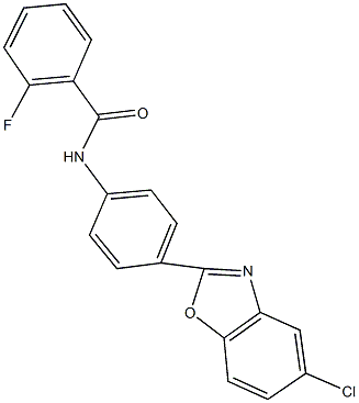 N-[4-(5-chloro-1,3-benzoxazol-2-yl)phenyl]-2-fluorobenzamide Struktur