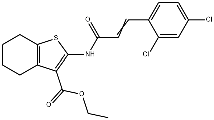 ethyl2-{[3-(2,4-dichlorophenyl)acryloyl]amino}-4,5,6,7-tetrahydro-1-benzothiophene-3-carboxylate Struktur