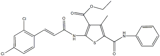 ethyl 5-(anilinocarbonyl)-2-{[3-(2,4-dichlorophenyl)acryloyl]amino}-4-methyl-3-thiophenecarboxylate Struktur