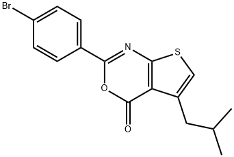 2-(4-bromophenyl)-5-isobutyl-4H-thieno[2,3-d][1,3]oxazin-4-one Struktur