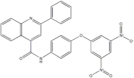 N-(4-{3,5-bisnitrophenoxy}phenyl)-2-phenyl-4-quinolinecarboxamide Struktur