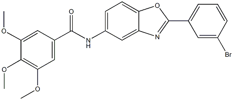 N-[2-(3-bromophenyl)-1,3-benzoxazol-5-yl]-3,4,5-trimethoxybenzamide Struktur