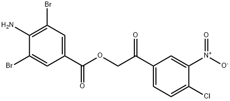 2-{4-chloro-3-nitrophenyl}-2-oxoethyl 4-amino-3,5-dibromobenzoate Struktur