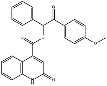 2-(4-methoxyphenyl)-2-oxo-1-phenylethyl 2-hydroxy-4-quinolinecarboxylate Struktur