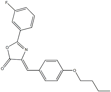 4-(4-butoxybenzylidene)-2-(3-fluorophenyl)-1,3-oxazol-5(4H)-one Struktur