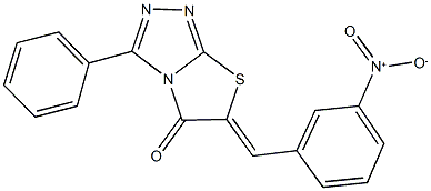 6-{3-nitrobenzylidene}-3-phenyl[1,3]thiazolo[2,3-c][1,2,4]triazol-5(6H)-one Struktur