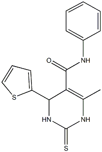 6-methyl-N-phenyl-4-thien-2-yl-2-thioxo-1,2,3,4-tetrahydropyrimidine-5-carboxamide Struktur