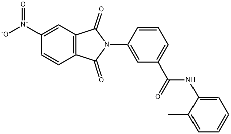 3-{5-nitro-1,3-dioxo-1,3-dihydro-2H-isoindol-2-yl}-N-(2-methylphenyl)benzamide Struktur