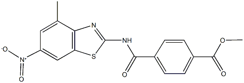 methyl 4-[({6-nitro-4-methyl-1,3-benzothiazol-2-yl}amino)carbonyl]benzoate Struktur