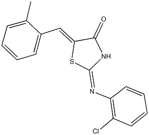 2-[(2-chlorophenyl)imino]-5-(2-methylbenzylidene)-1,3-thiazolidin-4-one Struktur