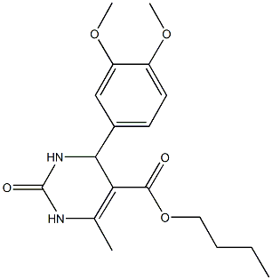 butyl 4-(3,4-dimethoxyphenyl)-6-methyl-2-oxo-1,2,3,4-tetrahydro-5-pyrimidinecarboxylate Struktur