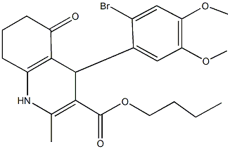 butyl 4-(2-bromo-4,5-dimethoxyphenyl)-2-methyl-5-oxo-1,4,5,6,7,8-hexahydro-3-quinolinecarboxylate Struktur