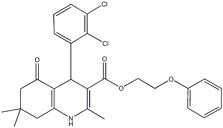 2-phenoxyethyl 4-(2,3-dichlorophenyl)-2,7,7-trimethyl-5-oxo-1,4,5,6,7,8-hexahydro-3-quinolinecarboxylate Struktur