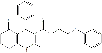 2-phenoxyethyl 2-methyl-5-oxo-4-phenyl-1,4,5,6,7,8-hexahydro-3-quinolinecarboxylate Struktur