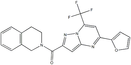 2-{[5-(2-furyl)-7-(trifluoromethyl)pyrazolo[1,5-a]pyrimidin-2-yl]carbonyl}-1,2,3,4-tetrahydroisoquinoline Struktur