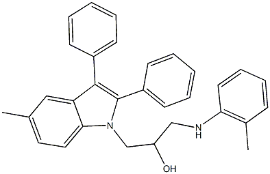 1-(5-methyl-2,3-diphenyl-1H-indol-1-yl)-3-(2-toluidino)-2-propanol Struktur