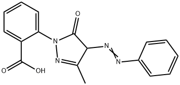 2-[3-methyl-5-oxo-4-(phenyldiazenyl)-4,5-dihydro-1H-pyrazol-1-yl]benzoic acid Struktur