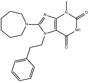 8-(1-azepanyl)-3-methyl-7-(2-phenylethyl)-3,7-dihydro-1H-purine-2,6-dione Struktur