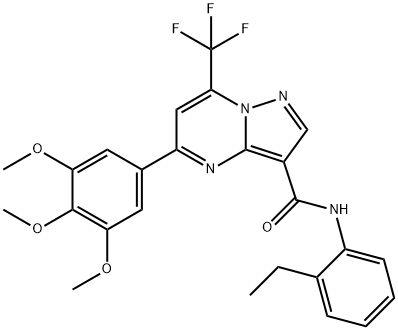 N-(2-ethylphenyl)-7-(trifluoromethyl)-5-(3,4,5-trimethoxyphenyl)pyrazolo[1,5-a]pyrimidine-3-carboxamide Struktur