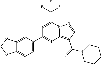 5-(1,3-benzodioxol-5-yl)-3-(1-piperidinylcarbonyl)-7-(trifluoromethyl)pyrazolo[1,5-a]pyrimidine Struktur