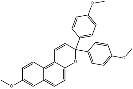 8-(methyloxy)-3,3-bis[4-(methyloxy)phenyl]-3H-benzo[f]chromene Struktur