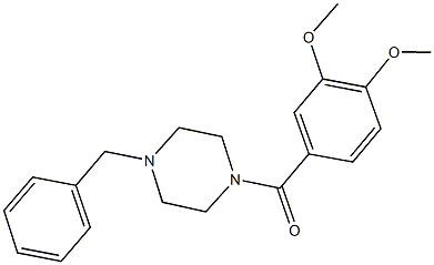 1-benzyl-4-(3,4-dimethoxybenzoyl)piperazine Struktur