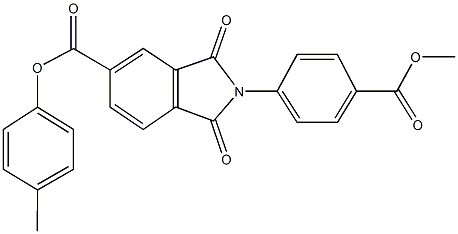 4-methylphenyl 2-[4-(methoxycarbonyl)phenyl]-1,3-dioxo-5-isoindolinecarboxylate Struktur