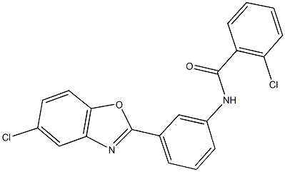 2-chloro-N-[3-(5-chloro-1,3-benzoxazol-2-yl)phenyl]benzamide Struktur