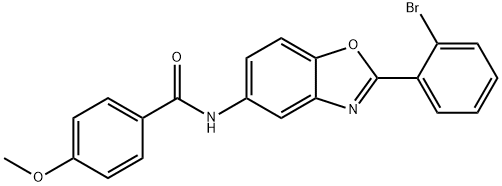 N-[2-(2-bromophenyl)-1,3-benzoxazol-5-yl]-4-methoxybenzamide Struktur