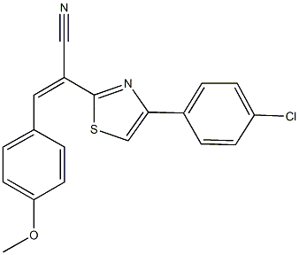 2-[4-(4-chlorophenyl)-1,3-thiazol-2-yl]-3-(4-methoxyphenyl)acrylonitrile Struktur