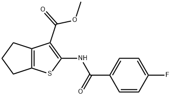 methyl 2-[(4-fluorobenzoyl)amino]-5,6-dihydro-4H-cyclopenta[b]thiophene-3-carboxylate Struktur