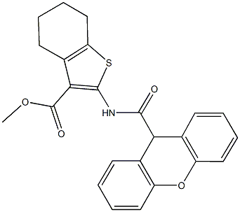 methyl 2-[(9H-xanthen-9-ylcarbonyl)amino]-4,5,6,7-tetrahydro-1-benzothiophene-3-carboxylate Struktur