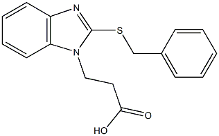 3-[2-(benzylsulfanyl)-1H-benzimidazol-1-yl]propanoic acid Struktur