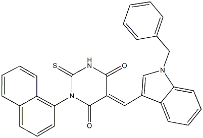 5-[(1-benzyl-1H-indol-3-yl)methylene]-1-(1-naphthyl)-2-thioxodihydro-4,6(1H,5H)-pyrimidinedione Struktur