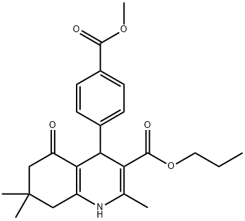 propyl 2,7,7-trimethyl-4-{4-[(methyloxy)carbonyl]phenyl}-5-oxo-1,4,5,6,7,8-hexahydroquinoline-3-carboxylate Struktur