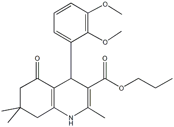 propyl 4-[2,3-bis(methyloxy)phenyl]-2,7,7-trimethyl-5-oxo-1,4,5,6,7,8-hexahydroquinoline-3-carboxylate Struktur