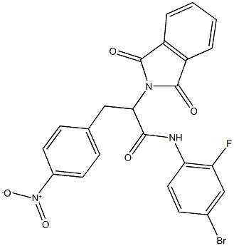 N-(4-bromo-2-fluorophenyl)-2-(1,3-dioxo-1,3-dihydro-2H-isoindol-2-yl)-3-{4-nitrophenyl}propanamide Struktur