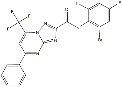 N-(2-bromo-4,6-difluorophenyl)-5-phenyl-7-(trifluoromethyl)[1,2,4]triazolo[1,5-a]pyrimidine-2-carboxamide Struktur