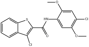 3-chloro-N-(4-chloro-2,5-dimethoxyphenyl)-1-benzothiophene-2-carboxamide Struktur