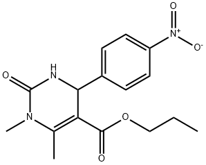 propyl 4-{4-nitrophenyl}-1,6-dimethyl-2-oxo-1,2,3,4-tetrahydro-5-pyrimidinecarboxylate Struktur