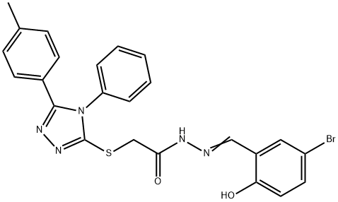 N'-(5-bromo-2-hydroxybenzylidene)-2-{[5-(4-methylphenyl)-4-phenyl-4H-1,2,4-triazol-3-yl]sulfanyl}acetohydrazide Struktur