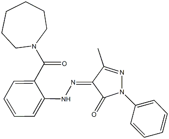 3-methyl-1-phenyl-1H-pyrazole-4,5-dione 4-{[2-(1-azepanylcarbonyl)phenyl]hydrazone} Struktur