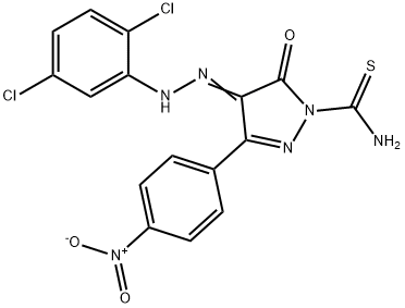 4-[(2,5-dichlorophenyl)hydrazono]-3-{4-nitrophenyl}-5-oxo-4,5-dihydro-1H-pyrazole-1-carbothioamide Struktur