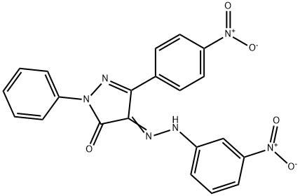 3-{4-nitrophenyl}-1-phenyl-1H-pyrazole-4,5-dione 4-({3-nitrophenyl}hydrazone) Struktur